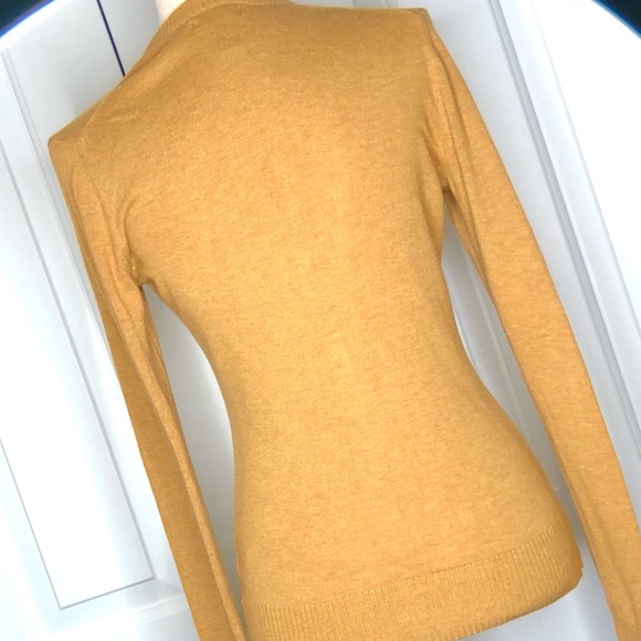 Gap Mustard Yellow Crew Neck Button up Cotton Blend Cardigan | XS - Picture 11 of 11